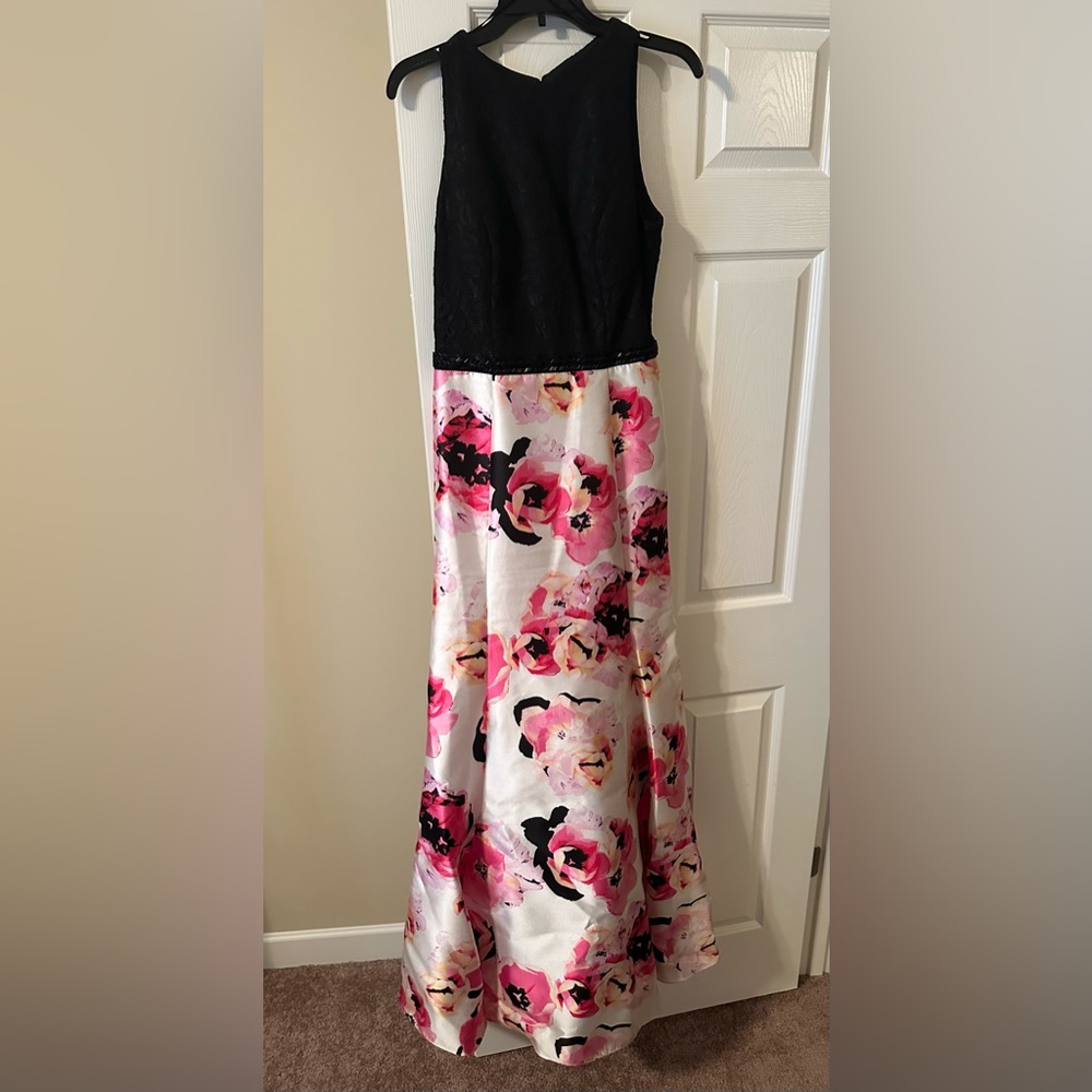 Full length formal with small train